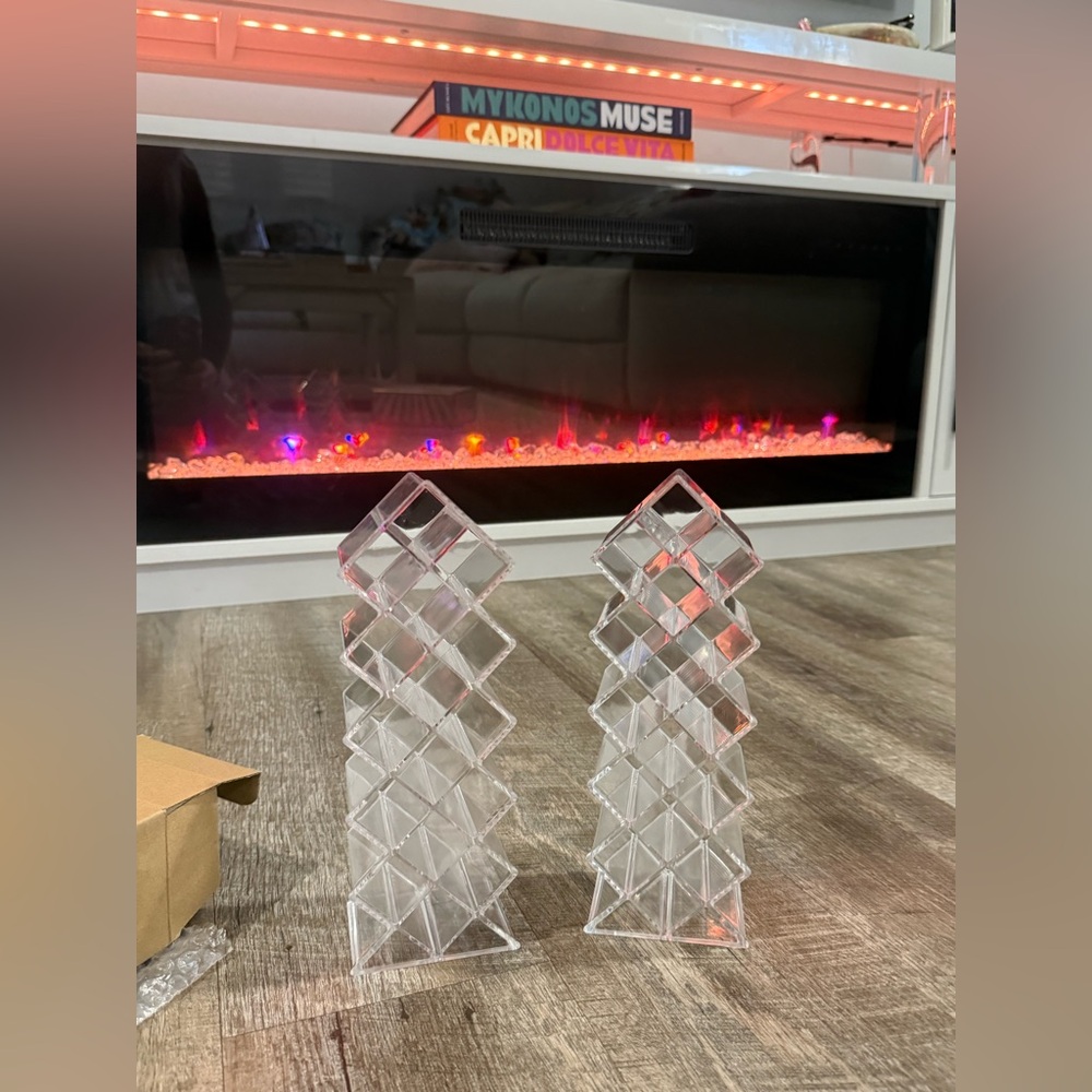 New Set of Two (2) Clear Acrylic Lipstick/ Lip Gloss Holders